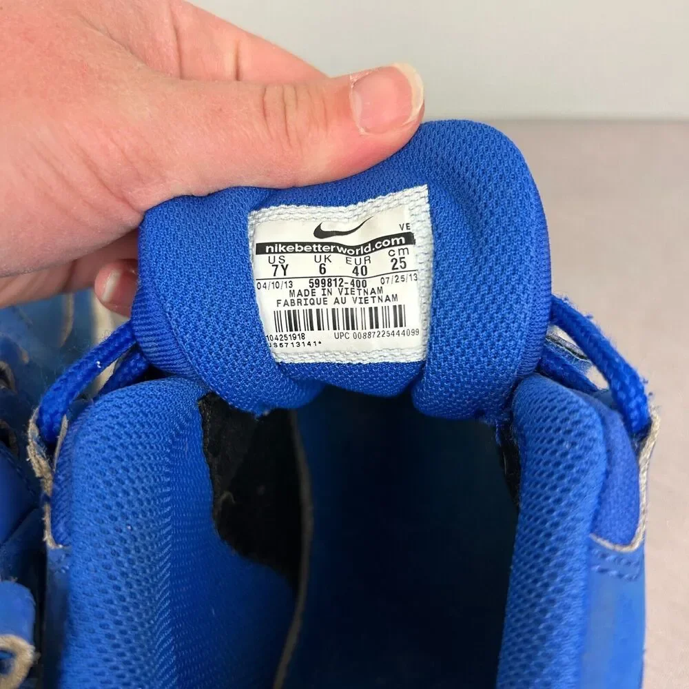 Nike shoes youth 7Y blue lace strap air turf raider 599812-400 NEEDS LACES‎ READ